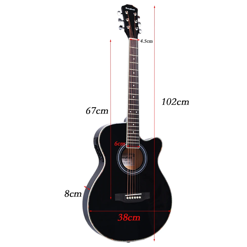 40 дюймовая электрическая акустическая 6 струнная гитара оборудование стальные