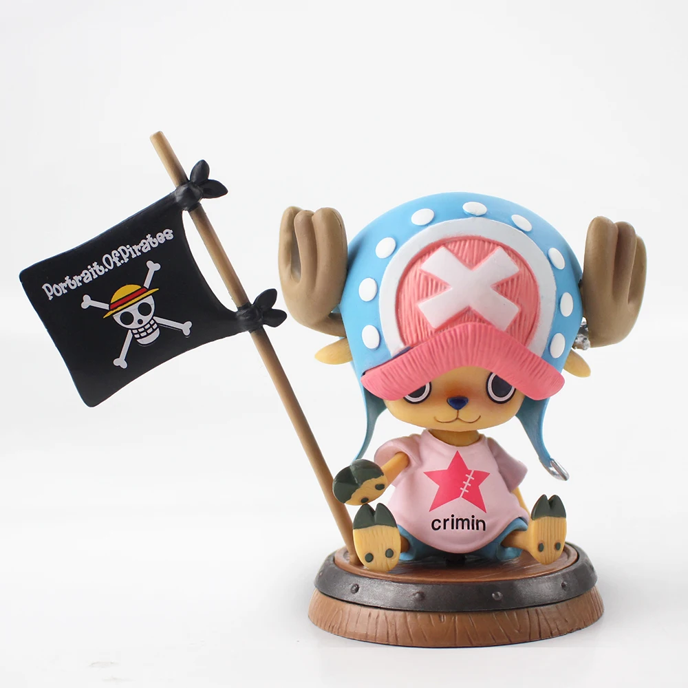 8 см OP Tony Chopper фигурки героев аниме чоппер с пиратским флагом ПВХ модели игрушки |