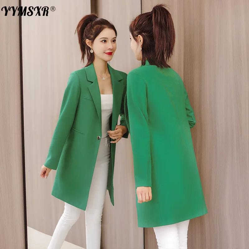 Женский офисный пиджак облегающий средней длины повседневный с длинным рукавом