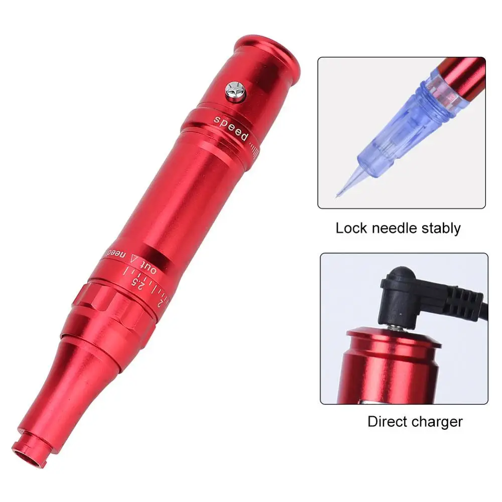 

4 Color Profession MTS Semi-permanent Rotary Tattoo Machine Microblading Eyebrow Eyeliner Lip Tattoo Guns 0-0.25mm Needles Screw