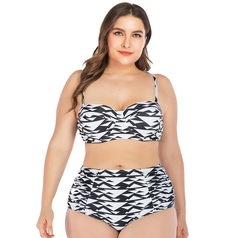 Новый комплект бикини с оборками купальный костюм для женщин высокая талия
