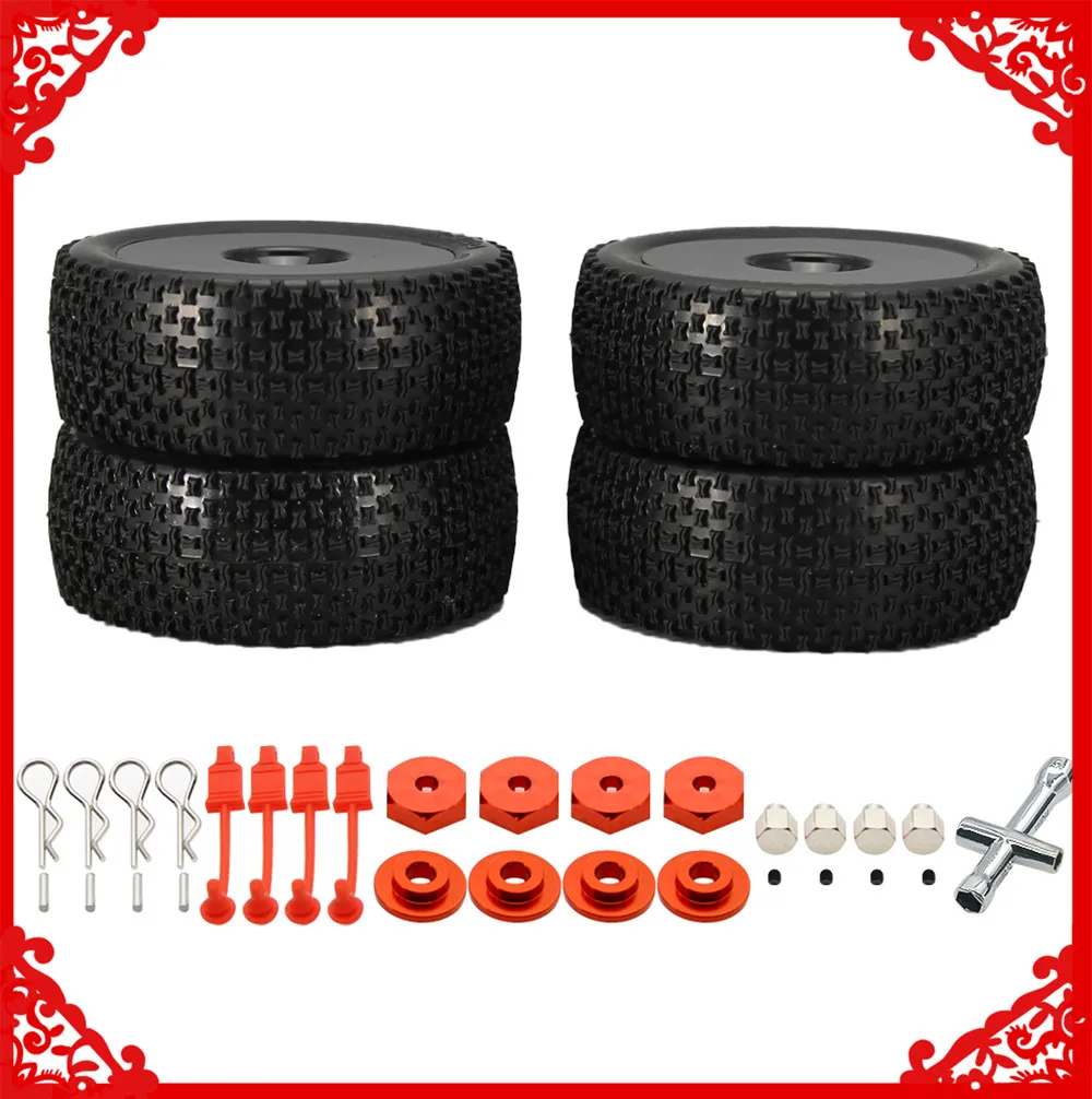 

4 pcs/set 112*45*80MM 1/10 short truck small bigfoot tire wheel rim tire set for 1/10 ARRMA 3s&Mega 4s 6s vehicles part