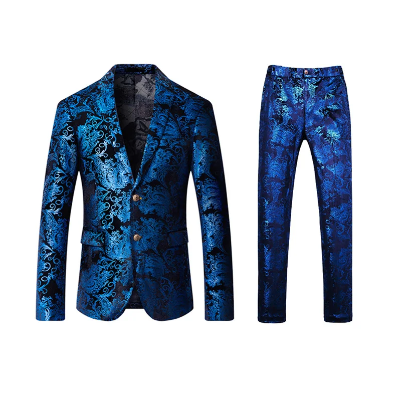 (Куртка + брюки) 2021 Двойка Для мужчин костюмы Slim Fit Свадебные для жениха смокинг