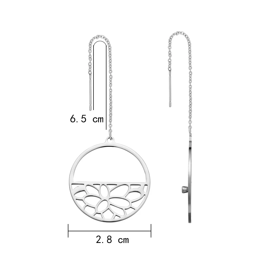 Legenstar модные длинные из нержавеющей стали круглая капля серьга для женщин