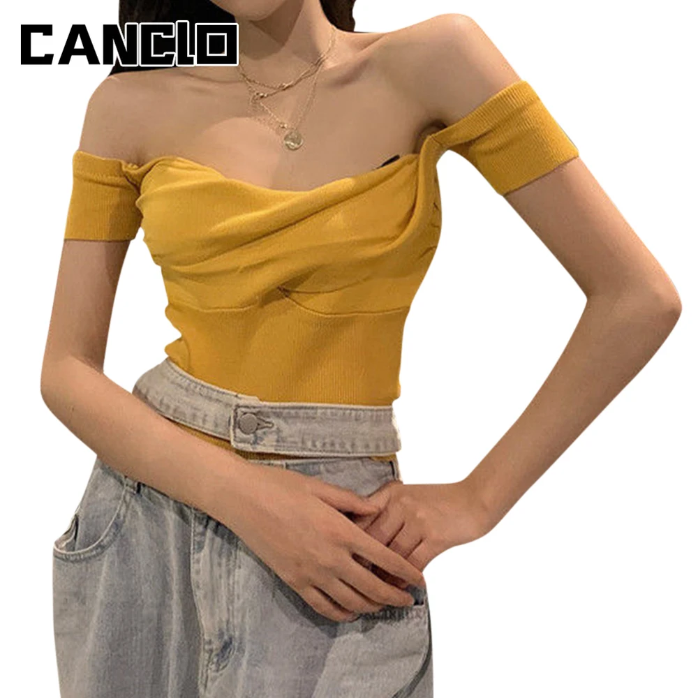 

2021 Sexy Vintage Womens Off Shoulder Halter Crop Tube Tops Strapless Top yk2 Female Lady Summer Fashion Clothes ropa para mujer