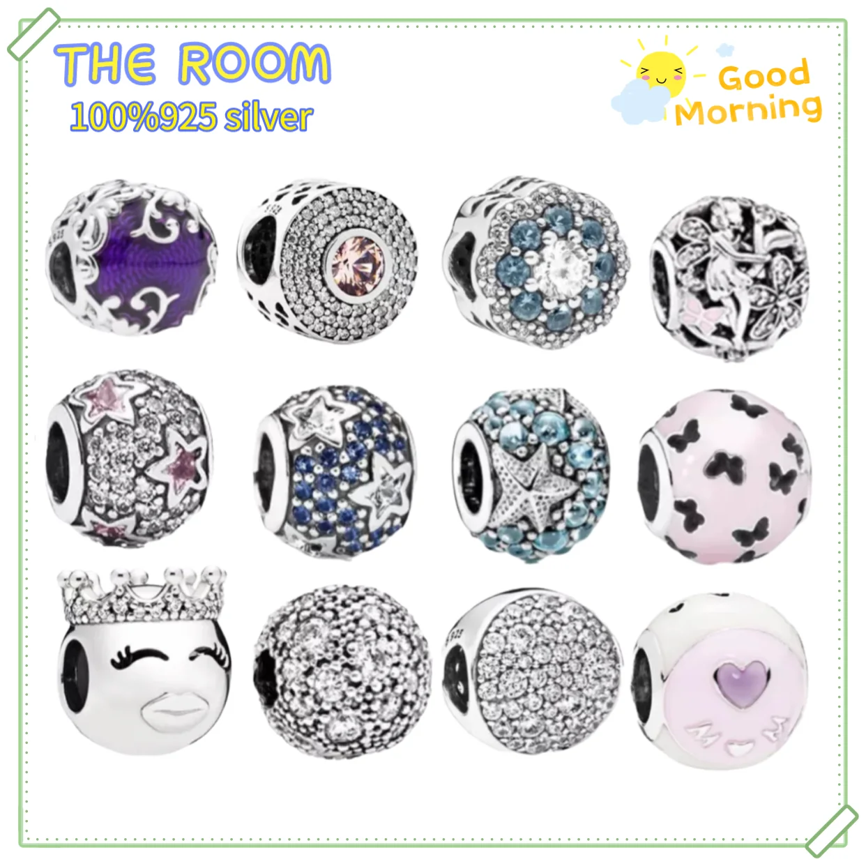 

Top selling Pandora 100% 925 Sterling Silver Charm Bracelet Necklace DIY round Fashion Pendant Beads women's exquisite jewelry