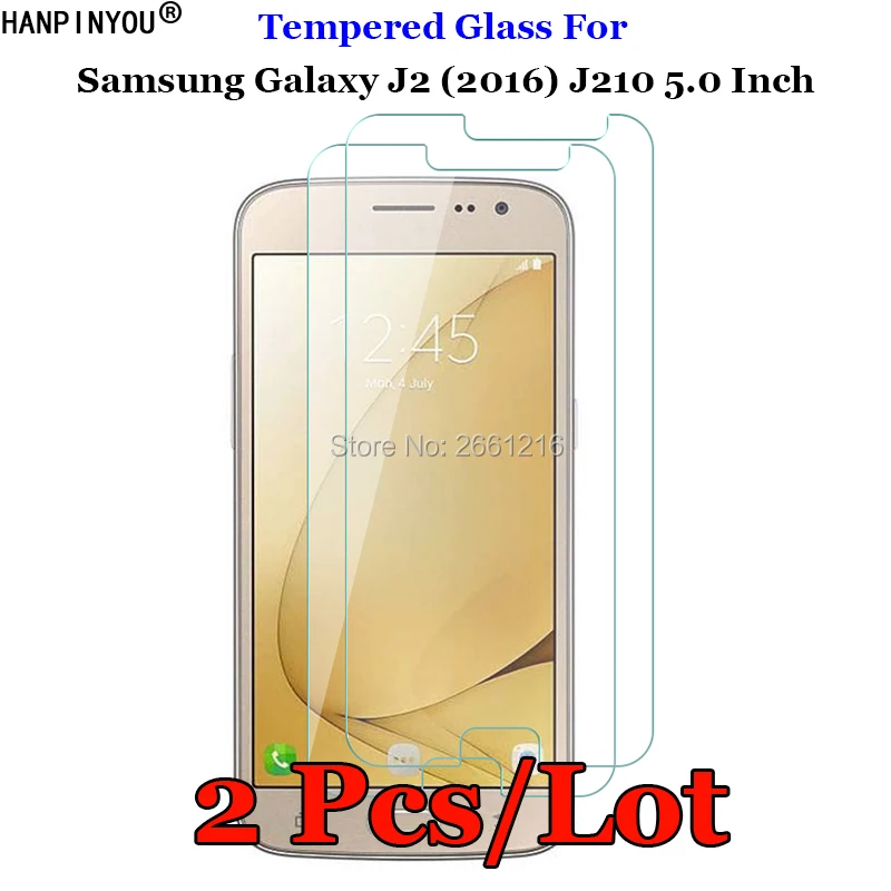 

2 шт./лот для Samsung Galaxy J2 (2016) J210 5,0 дюйма, закаленное стекло 9H 2.5D, Премиум Защитная пленка для экрана J2 (2016) J210