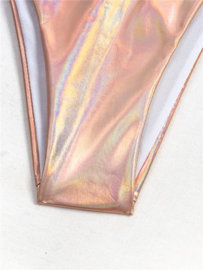 

Bling Swimsuit Women Push Up Bikini Set Slip Bandage Swimwear String Bathing Suit Tie Side Beachwear Summer Bather Biquinis 2021