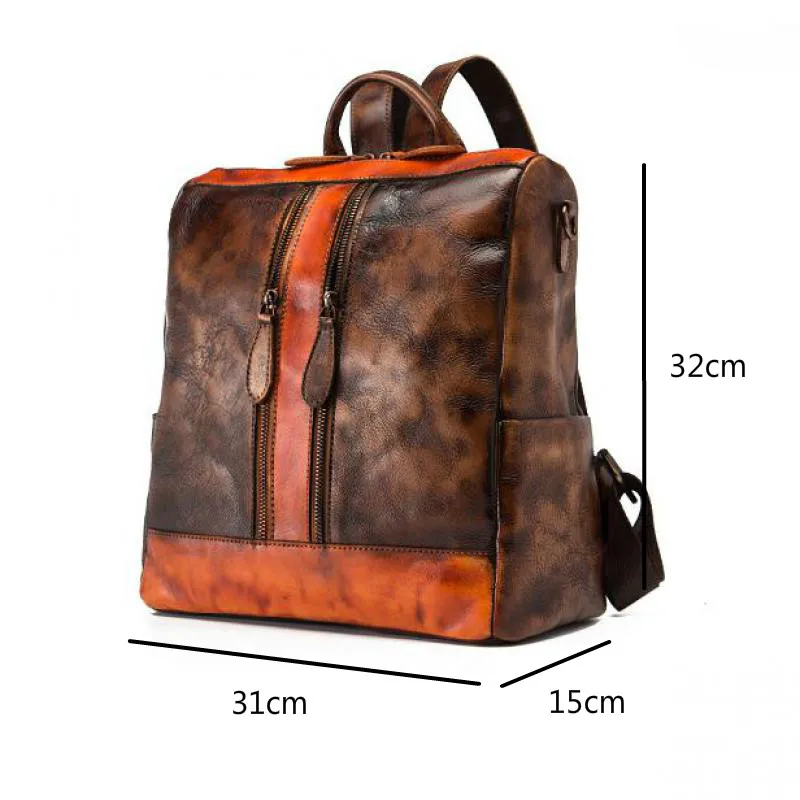 

YourSeason Genuine Leather Ladies Retro Shoulder Bag 2021 Handmade Large Capacity Girls Cowhide Travel Backpacks