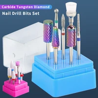tungsten carbideceramic nail tools drill bit set manicure milling cutter sanding cap pedicure electric nail art accessories