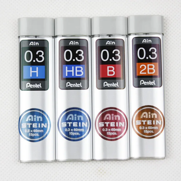 Pentel Stein более кремнезема карандашный грифель пополнения чернил 0 3 мм 2B/B/HB/ч для
