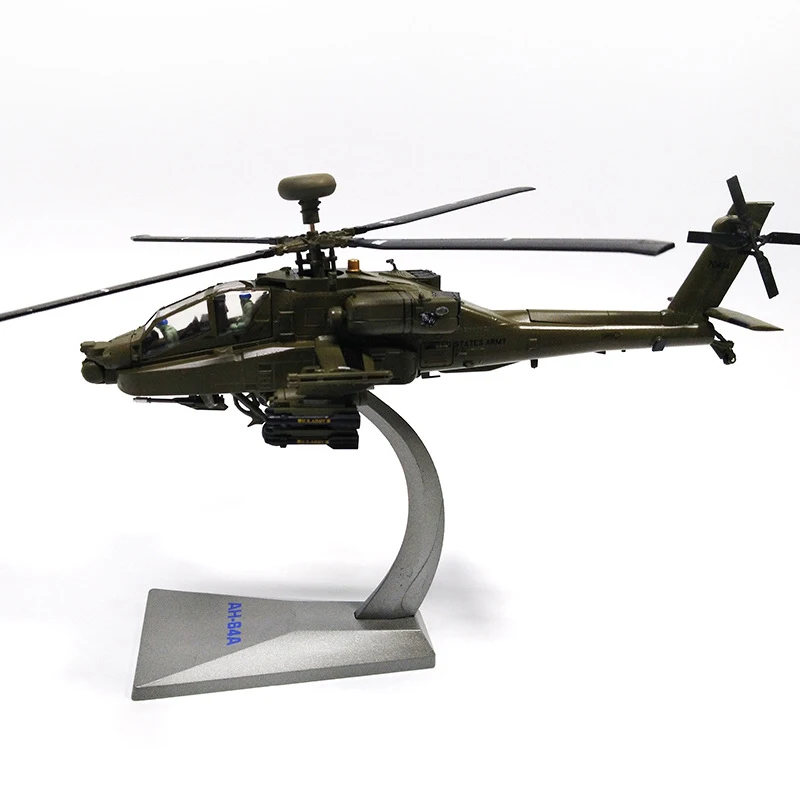 1/72 Scale Alloy Helicopter Gunship AH-64 Aircraft US Army Apache Fighter Model Toys Children Gift for Collection Decoration