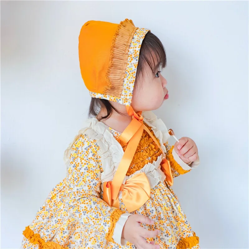 От 0 до 7 лет осенне-зимнее желтое бальное платье принцессы с длинными рукавами и