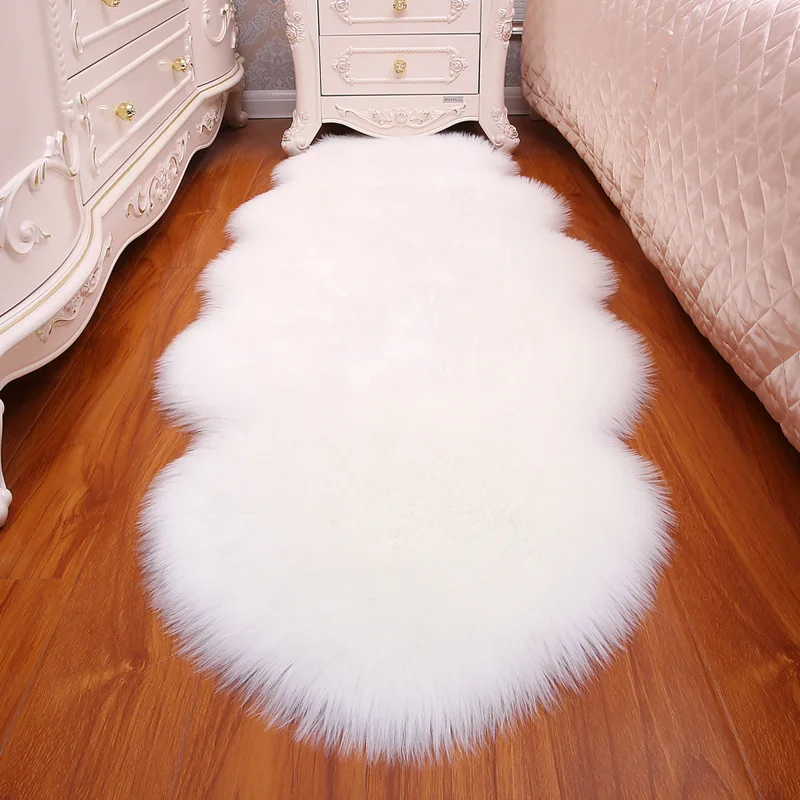 

Soft Faux Fur Wool Carpet for Living Room Artificial Wool Sofa Bed Rug Plush Carpets Bedroom Cover Mattress Door Window Bay Mat