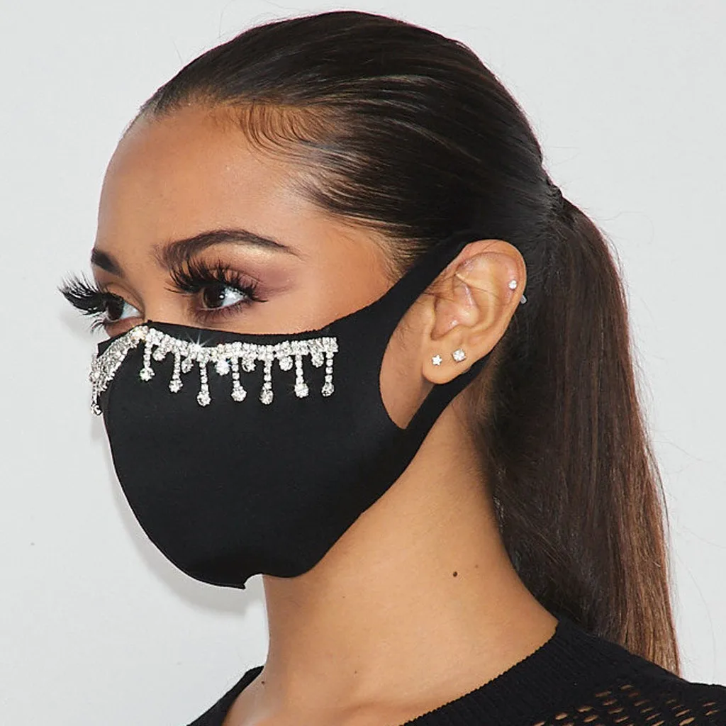 Стразы маска для женщин Алмазное украшение Ювелирное Украшение Facemask модные