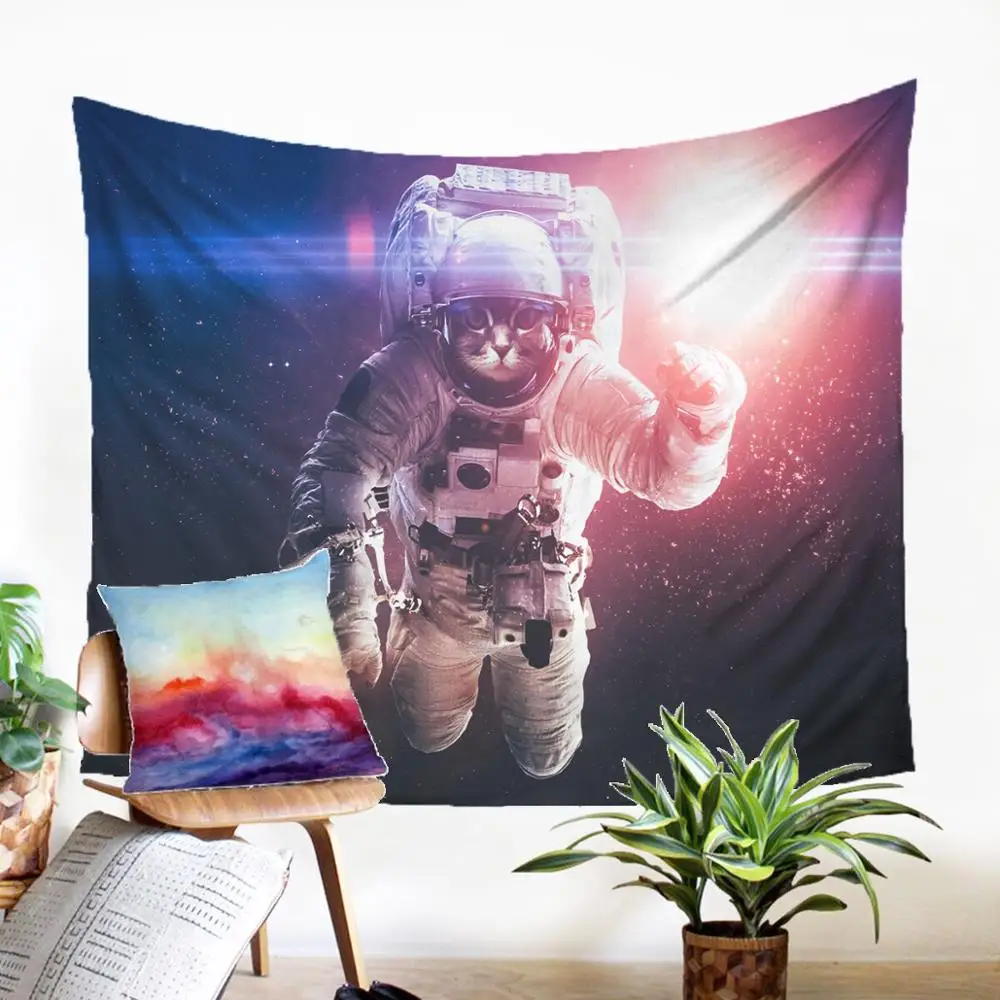 

Original Tapestry High Quality Carpet On The Wall Aerospace Cat Motif Gobelin Macrame Panel Wall Hanging Modern Home Decoration