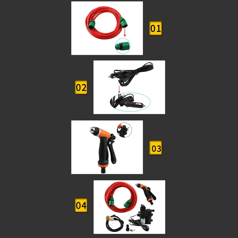 Дешево Насос для мойки автомобиля, портативное моющее устройство высокого давления, 12 В
