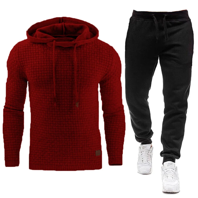 

Men's Sports Suit Autumn and Winter 2021 New Autumn Two-Piece Sportswear Suit Exclusive Custom Sweatshirt + Pants Two-Piece Suit