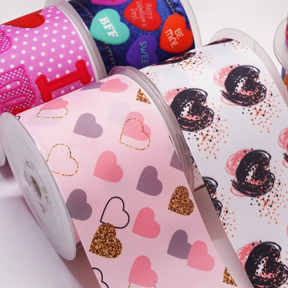 Free shipping 50 yard per size Valentine's day ribbon printed grosgrain 26194 | Дом и сад