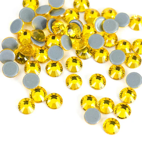 Citrine AAAAA лучшее качество стразы исправление стразы Красочные железные стразы на стекло стразы горячей фиксации стразы свадебное платье Y0577 - Цвет: Citrine