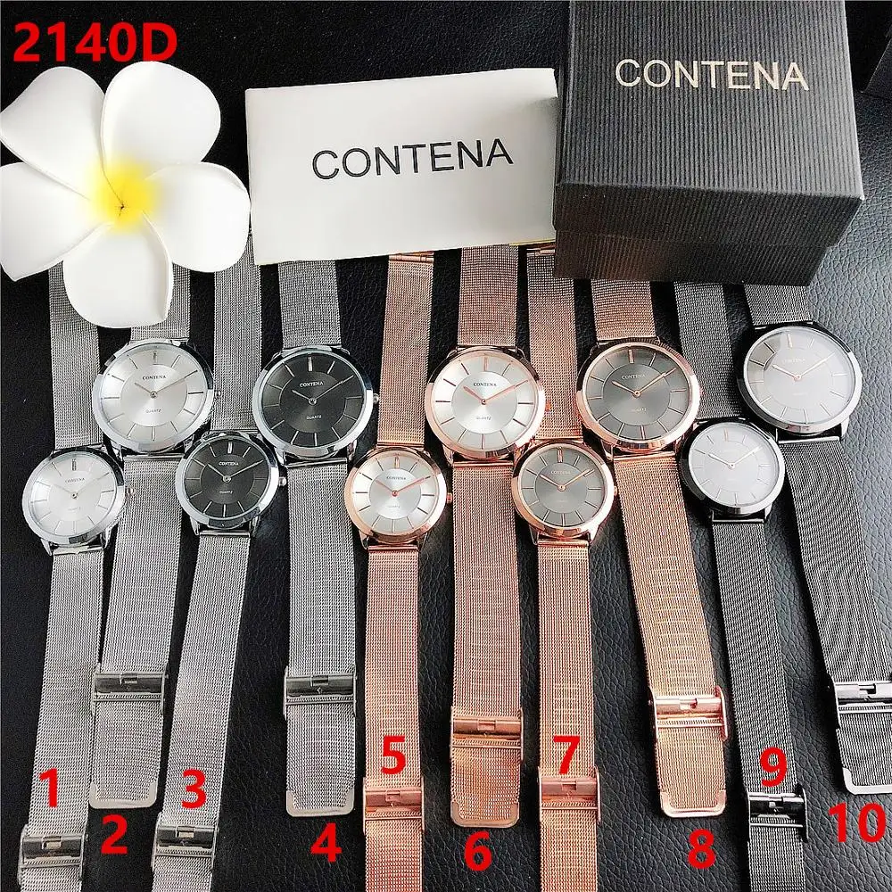 CONTENA набор часов для мужчин и женщин модные роскошные кварцевые часы розовое