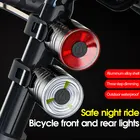 Светильник рь для горного велосипеда, светодиодный передний или задний фонарь на голову с аккумулятором или пуговицами, зарядка через USB