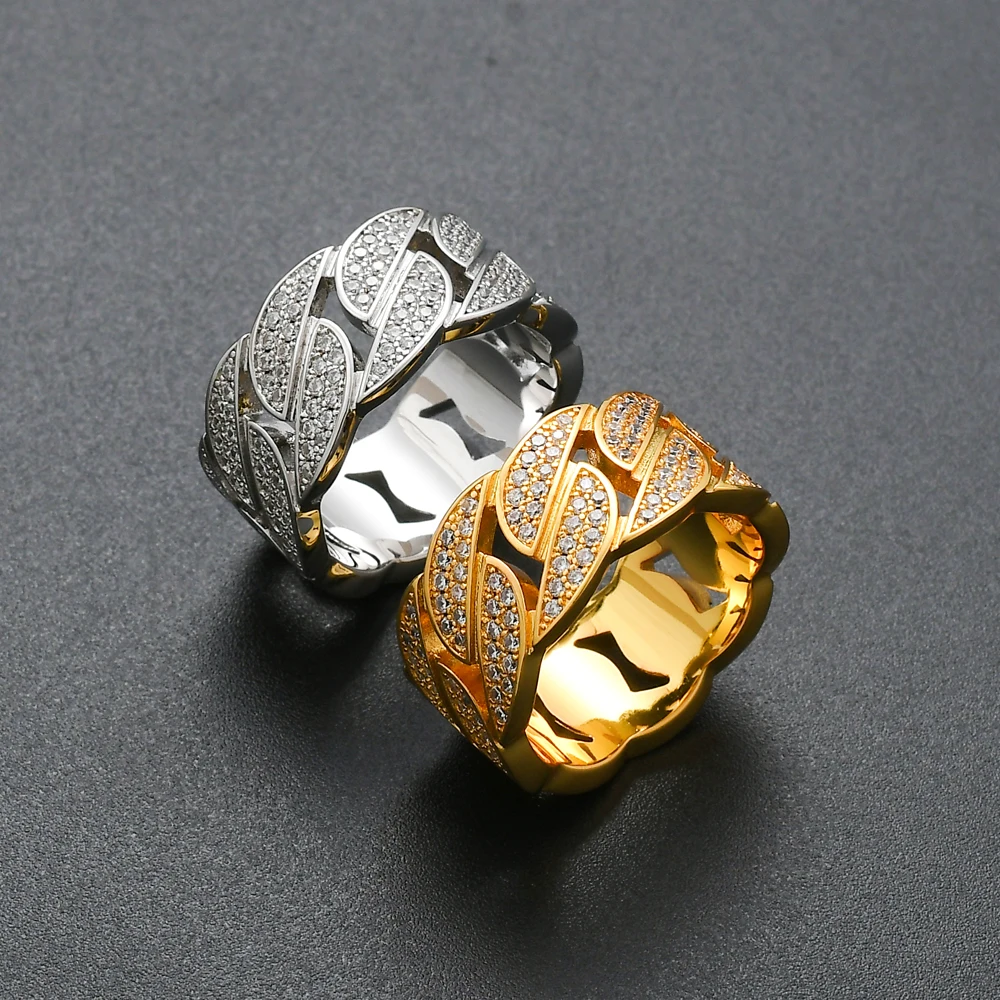 Bling латунное кольцо Micro pave с AAA CZ хип-хоп ювелирные изделия R018