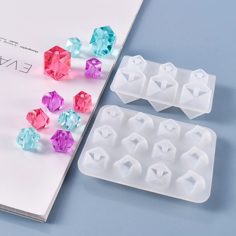 

Crystal Epoxy Resin Mold DIY Crafts Jewelry Casting Tool Section Arc Diamond Beads Silicone Mould Resin Jewelry Making Tools