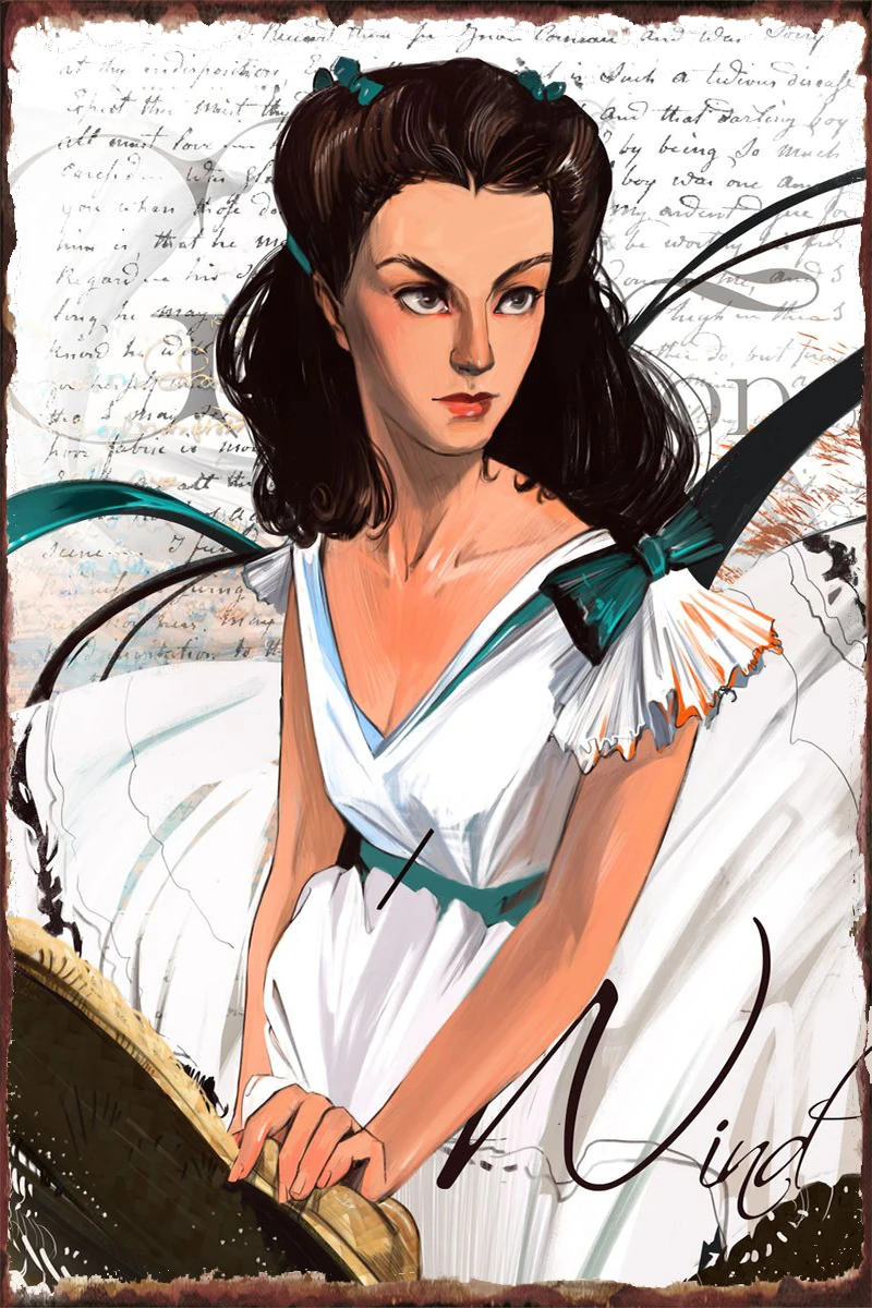 

Жестяные тарелки Scarlett oхара, декор для стен, декор комнаты, Ретро винтажный металлический знак, жестяной знак для художественного клуба, муж...