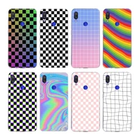 black white yellow grid phone shell case for xiaomi redmi note 10x 9 8 7 6 5 plus 4 4x pro 8a 7a s2 6a 5a k30 k20 tpu back cover