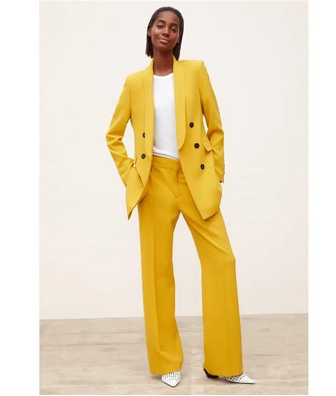 

New Business Pant Suits for Women Plus Size Ladies Double Breasted Blazer+Pants for Work Pantsuit for Wedding Party Custom Made