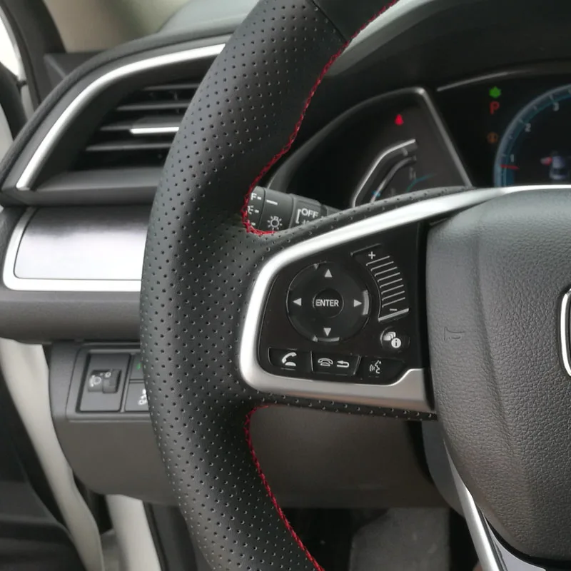 

Steering Wheel Cover Hand Sewn DIY Top Layer Leather For CIVIC 2019-2021CR-V 2017-2020 Breeze Car Accessories