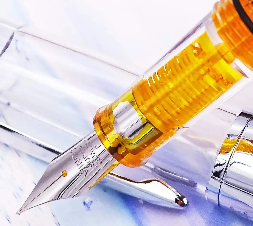 Ручка перьевая Прозрачная с крыльями Sung 3008 Модернизированная разноцветная