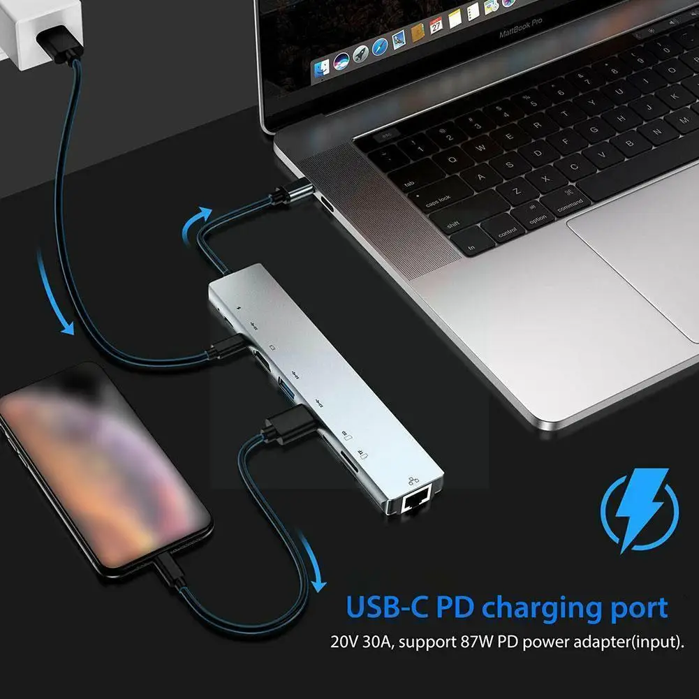 

8 в 1, USB-адаптер для компьютера, планшета, ноутбука