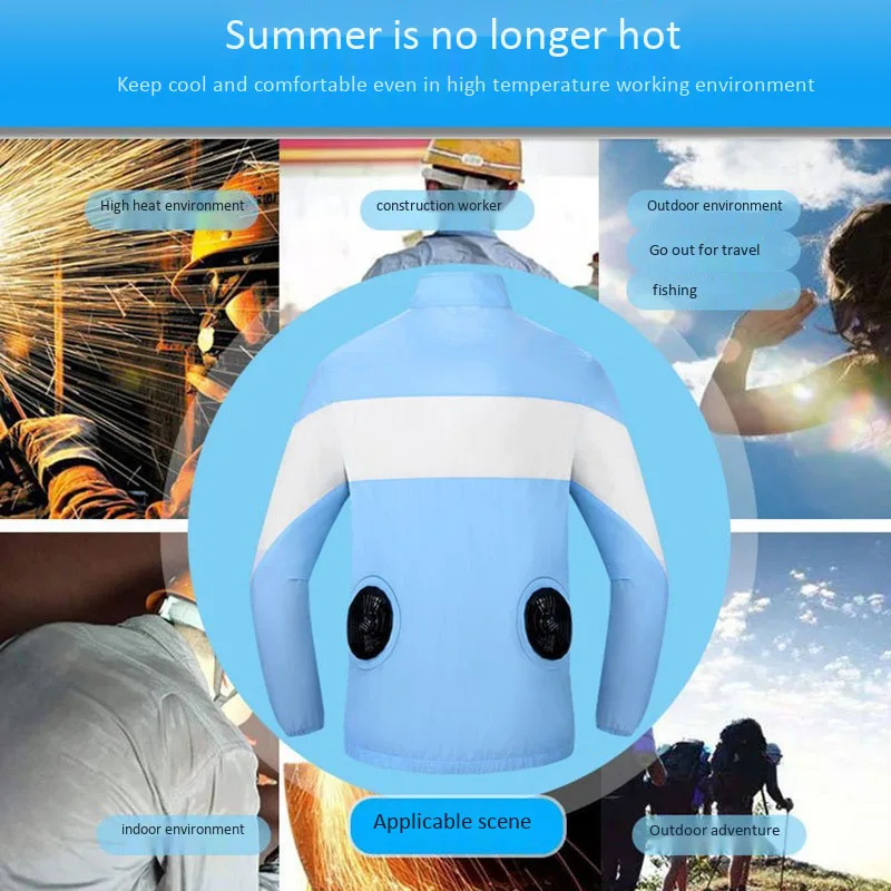 

New Cooling Jacket Men and Women Air-Conditioned Skin Clothing Fan Fishing Clothing Sunsn Clothing