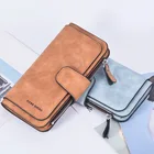 Женский клатч из искусственной замши, удлиненный кошелек из матовой кожи, Дамский бумажник, кредитница, клатч