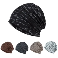 cotton goth bonnet winter warm letter print mens hat hip hop beanies nightcap head wrap