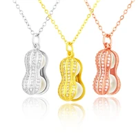 3 color peanut pendant chain gold filled classic womens pendant necklace unique classic style gift