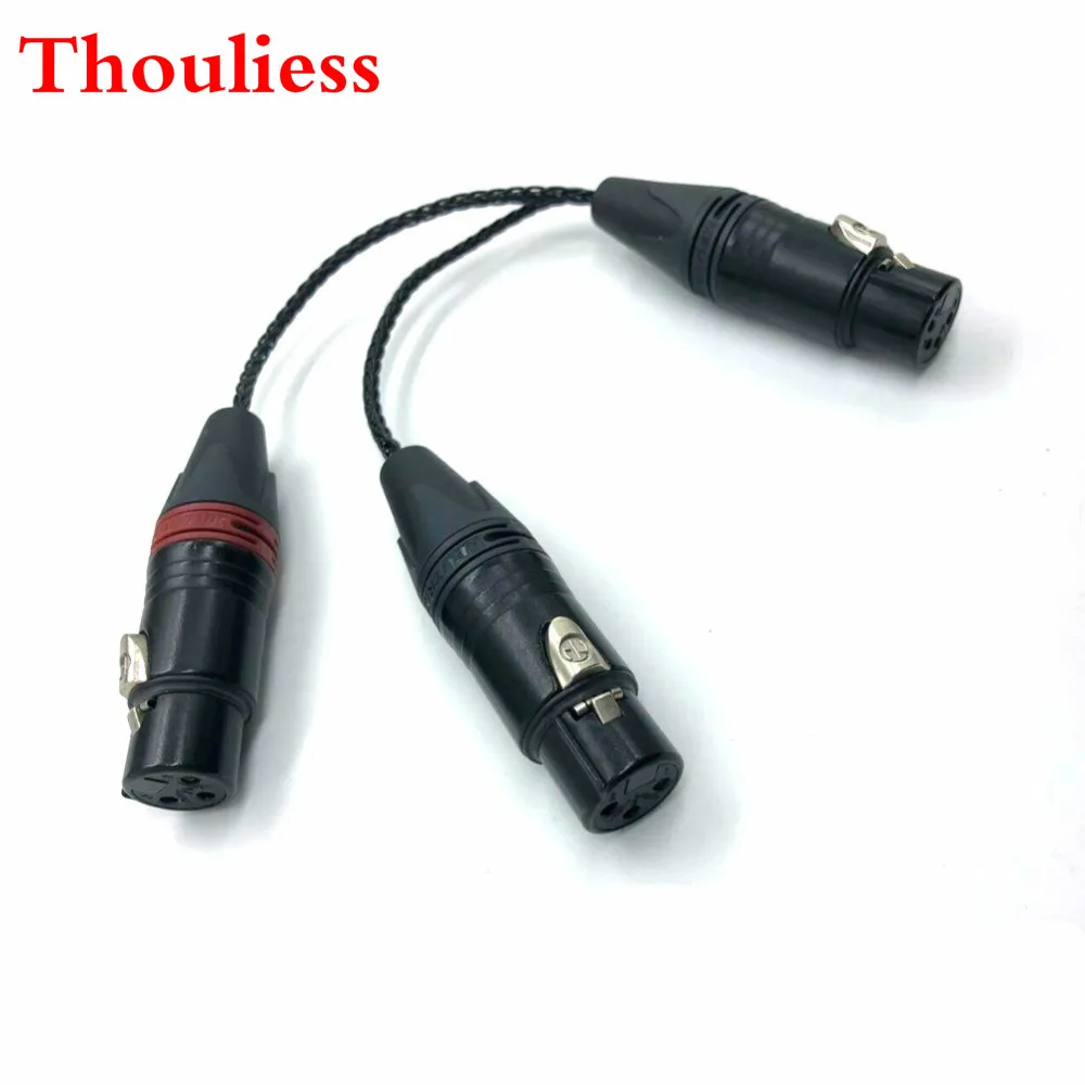Thouliess 4pin XLR Женский к 2x 3pin кабель Hifi аудио удлинительные кабели шнур провод линия |