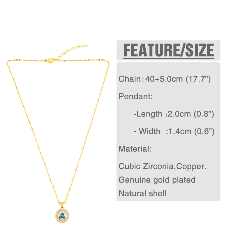 Natural Shell Necklaces Letter for Women Crystal Cubic Zirconia pearl Abalone Pendant Jewelry | Украшения и аксессуары
