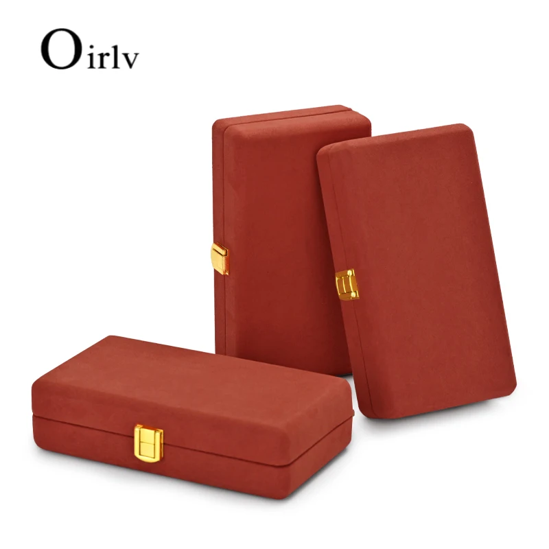 Oirlv New Jewelry Storage Box Velvet + Microfiber Ring Earrings Necklace Pendant Bracelet Storage Display Jewelry Box