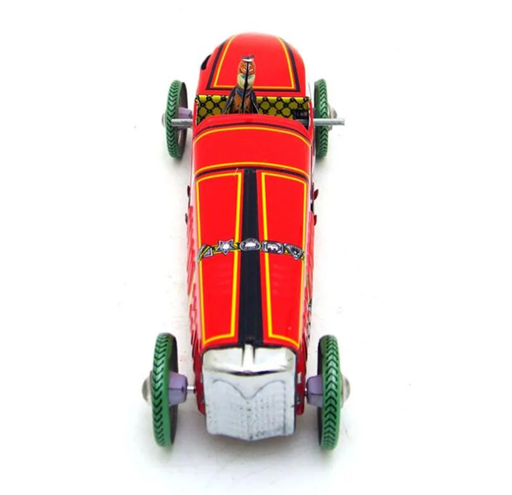 Классический заводной оловянная игрушка испанский Красный № 2 гоночный автомобиль заводные игрушки железные металлические модели для взрослых детей коллекционный подарок