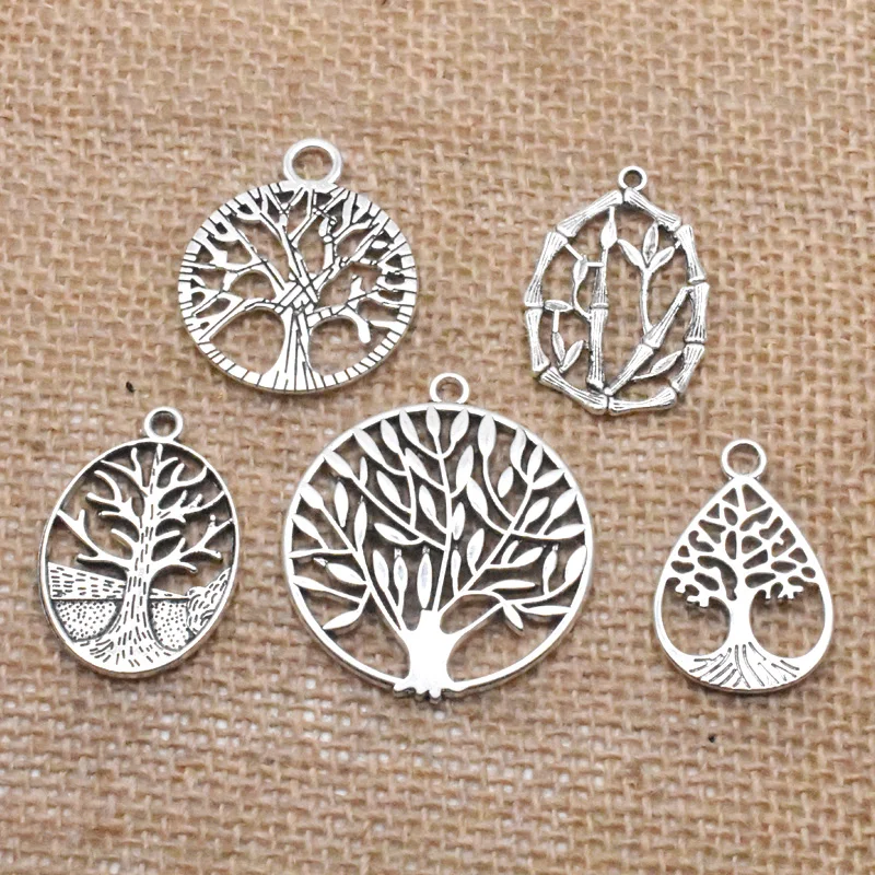 Тибетский старинное серебро ангел Подвеска &quotДрево жизни&quot кулон для