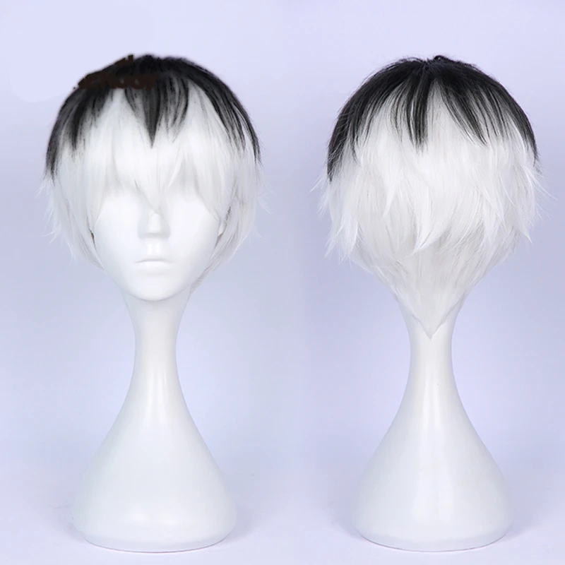 Парик kaneki ken из аниме Токийский Гуль термостойкий синтетический ворс для косплея