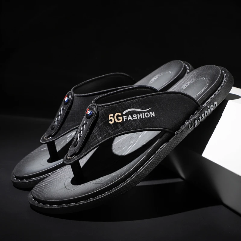 

Shoes Leather Shoes Men's Sandals Men's Slippers Men's Casual Shoes Classic Massage Beach Slippers Non-slip Summer Flip-flops