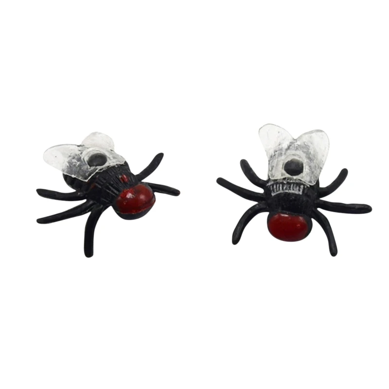 

10PCS Funny Halloween Toy Practical Joke Gadgets Lifelike Housefly High Simulation Flies April Fool's Day The Whole Person