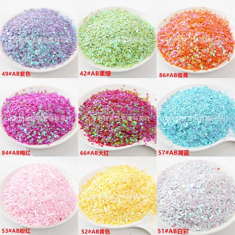 Блестки для ногтей с сердечками персикового цвета 3 мм блестки макияжа Love Eye