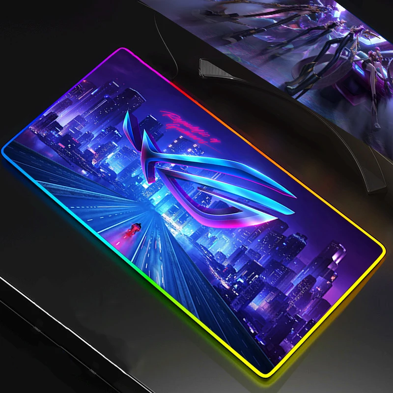 Большой офисный коврик для мыши с Rgb-подсветкой Asus Rog игровой милые игровые