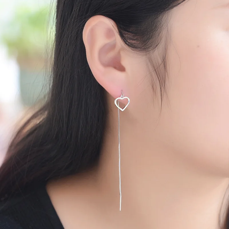 Женские длинные серьги кисточки из серебра 925 пробы|Серьги-гвоздики| |