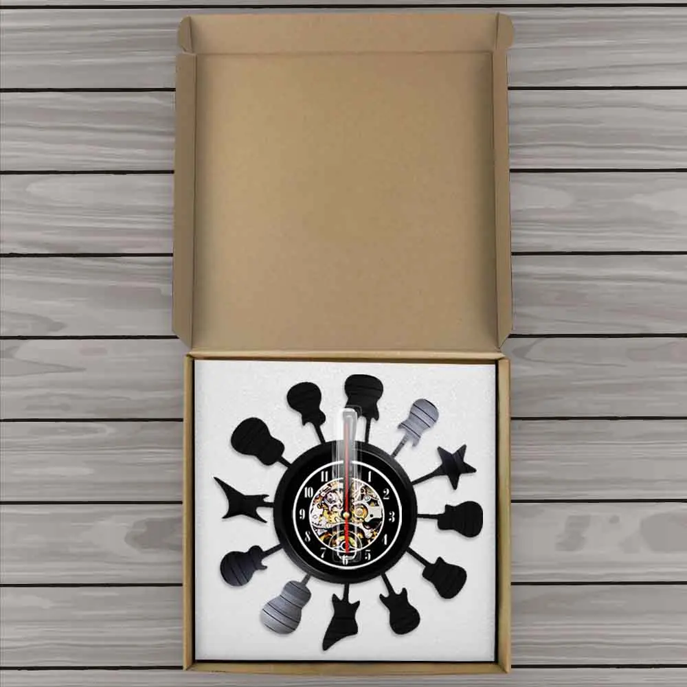 Акустическая гитара силуэта в кружке музыкальные комнаты настенные